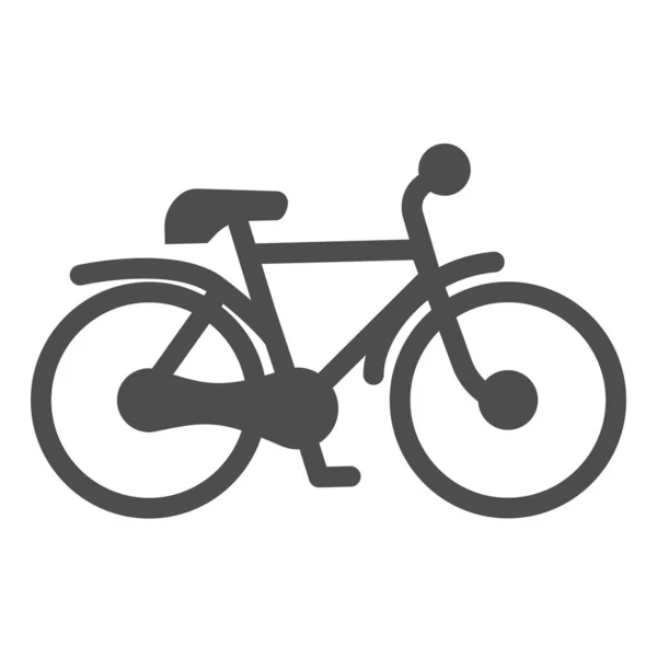 Icona solida per bici, concetto di trasporto, segno di silhouette per mountain bike su sfondo bianco, icona per bicicletta in stile glifo per concept mobile e web design. Grafica vettoriale. — Vettoriale Stock