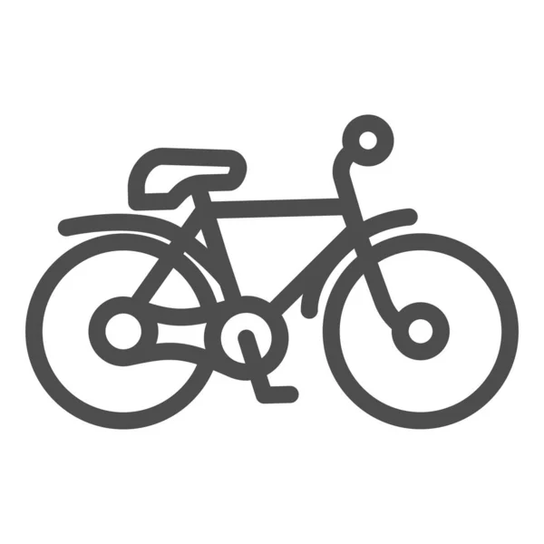 Cyklistická ikona, dopravní koncept, silueta horského kola na bílém pozadí, ikona jízdního kola ve stylu osnovy pro mobilní koncept a web design. Vektorová grafika. — Stockový vektor