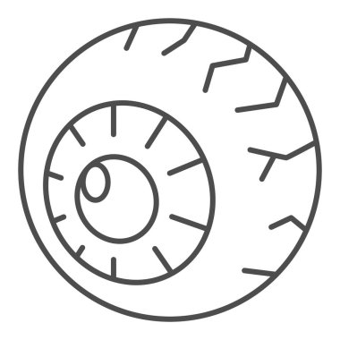 Zombi gözü çizgisi ikonu, Cadılar Bayramı konsepti, beyaz arka planda korkunç göz işareti, mobil konsept ve web tasarımı için ana hatlı korkunç göz ikonu. Vektör grafikleri.