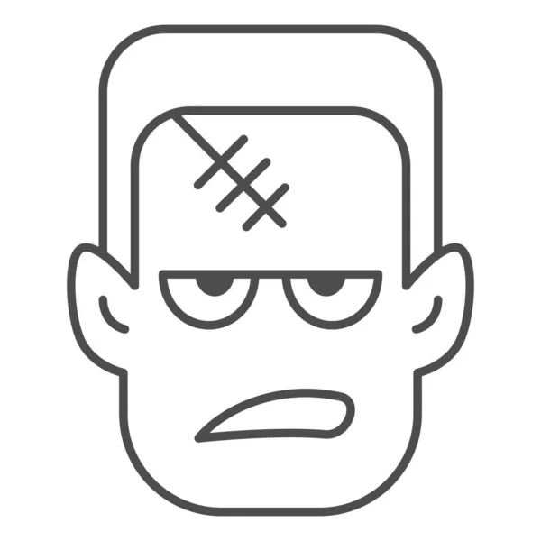 Frankenstein thin line icon, Halloween concept, monster face sign on white background, Halloween Frankenstein monster icon in outline style for mobile concept and web design. Vector graphics. — Stock Vector