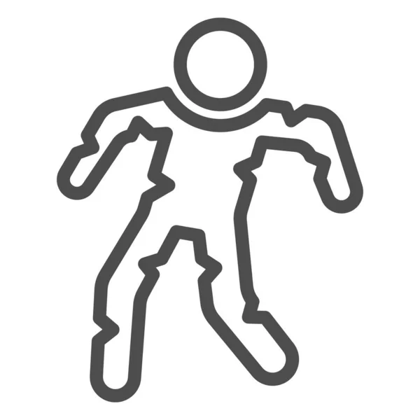 Sétáló zombi vonal ikon, Halloween koncepció, múmia karakter jel fehér háttér, zombi ikon körvonalazott stílus mobil koncepció és web design. Vektorgrafika. — Stock Vector