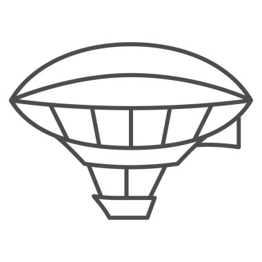 Balon şeklindeki balon şekilli çizgi ikonu, Balon festivali konsepti, beyaz arka planda Aerostat tabelası, mobil konsept ve web tasarımı için ana hatlarıyla değiştirilebilir ikon. Vektör grafikleri.