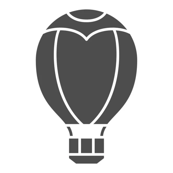 Ícone sólido de balão de ar quente, conceito de festival de balões, sinal Aerostat no fundo branco, ícone de balão no estilo glifo para conceito móvel e web design. Gráficos vetoriais. — Vetor de Stock