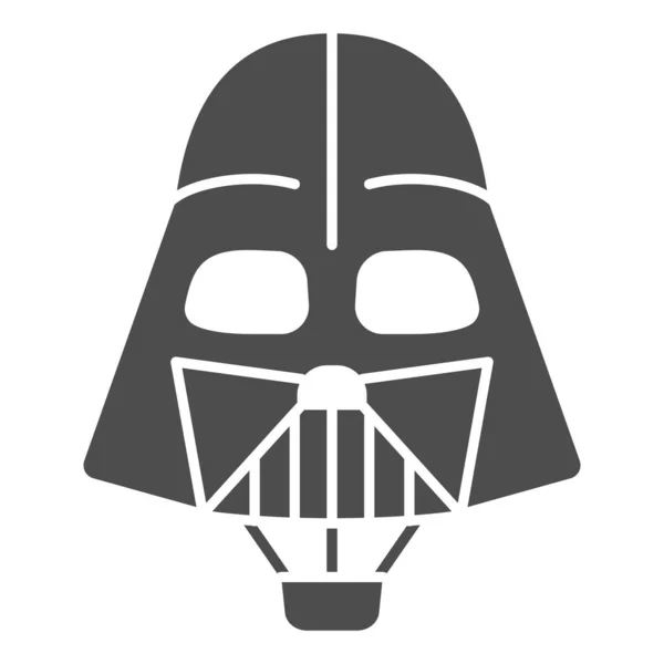Jefe de Darth Vader globo aerostático con icono de la cesta sólida, concepto de festival de globos, signo de viaje aéreo de los niños sobre fondo blanco, Darth Vader globo aerostático estilo glifo icono. Gráficos vectoriales. — Archivo Imágenes Vectoriales