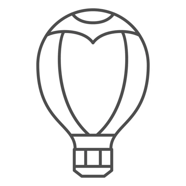 Hőlégballon vékony vonal ikon, léggömbök fesztivál koncepció, Aerostat jel fehér alapon, léggömb ikon körvonalas stílus mobil koncepció és web design. Vektorgrafika. — Stock Vector