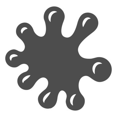 Çikolata damlası katı ikon, çikolata festivali konsepti, beyaz arka planda erimiş çikolata tabelası, mobil konsept için glyph stili kakao kreması ikonu sıçraması, web tasarımı. Vektör grafikleri.