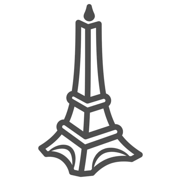 Icono de línea de la Torre Eiffel de chocolate, concepto de festival de chocolate, signo de monumento de chocolate sobre fondo blanco, dulce icono de caramelo de torre Eiffel en estilo de esquema para móviles y web. Gráficos vectoriales. — Archivo Imágenes Vectoriales