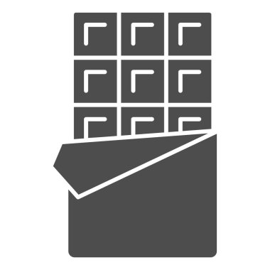 Çikolata kalıbı, çikolata festivali konsepti, beyaz arka planda çikolata tabelası, mobil konsept ve web tasarımı için kabartma şeklinde çikolata ikonu. Vektör grafikleri.