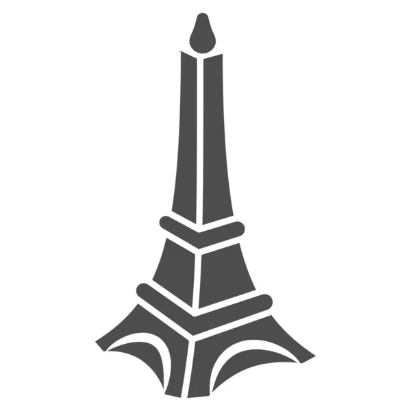 Icono sólido de la Torre Eiffel de chocolate, concepto de festival de chocolate, signo de monumento de chocolate sobre fondo blanco, dulce icono de caramelo de torre Eiffel en estilo glifo para móviles y web. Gráficos vectoriales. — Archivo Imágenes Vectoriales