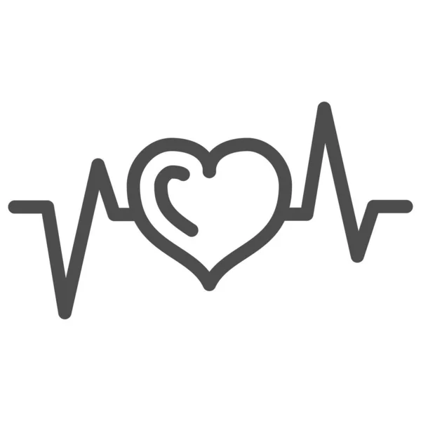 Elektrokardiogram linje ikon, Medicinska tester koncept, Heart beat tecken på vit bakgrund, Heartbeat ecg ikon i kontur stil för mobila koncept och webbdesign. Vektorgrafik. — Stock vektor