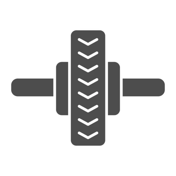 Ab-колісний роликовий значок, концепція тренажерного залу, знак тренера м'язів на білому тлі, значок спортивного прес-ролика в стилі гліф для мобільної концепції та веб-дизайну. Векторна графіка . — стоковий вектор