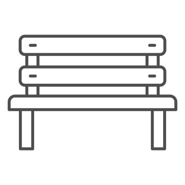 İnce çizgi ikonu, Oktoberfest konsepti, beyaz arka planda park koltuğu tabelası, mobil konsept ve web tasarımı için ana hatlı bank ikonu. Vektör grafikleri.