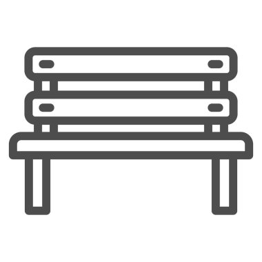 Bench line ikonu, Oktoberfest konsepti, beyaz arka planda park koltuğu tabelası, mobil konsept ve web tasarımı için ana hatlı bank ikonu. Vektör grafikleri.