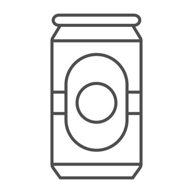 Bira konserve kutusu ikonu, Oktoberfest konsepti, içecek beyaz arka planda imzalanabilir, mobil konsept ve web tasarımı için ana hatlı Alüminyum Bira kutusu ikonu. Vektör grafikleri.