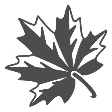 Akçaağaç yaprağı katı ikonu, Oktoberfest konsepti, beyaz arkaplanda sonbahar sembolü işareti, mobil konsept ve web tasarımı için akçaağaç yaprağı ikonu. Vektör grafikleri.