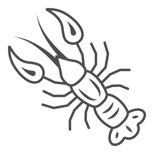 Boiled crayfish for beer festival thin line icon, Oktoberfest concept, well-done crayfish sign on white background, Boiled Lobster icon in outline style for mobile, web design. Vector graphics. — Stock Vector