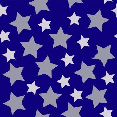 Noel beyaz gümüş üzerinde koyu mavi gece plan Dikişsiz desen kağıt dekor vektör yıldız