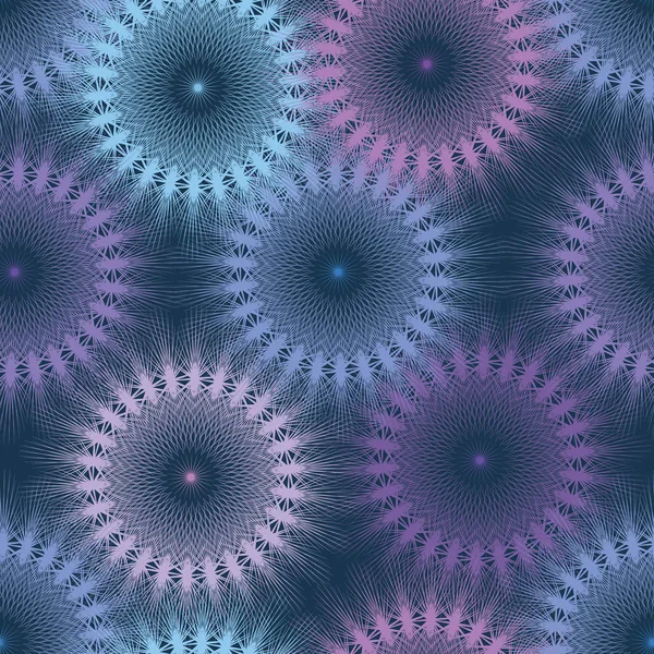 Suave Flor Geométrica Abstracto Patrón Sin Costura Azul Violeta Rosa — Archivo Imágenes Vectoriales