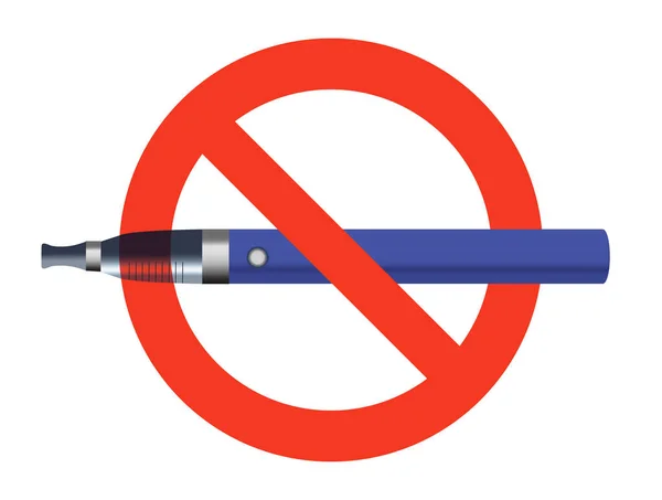 e-Sigara Sigara İçilmez işareti yok vaping yasağı mavi kırmızı daire basit vektör çizim elektronik sigara