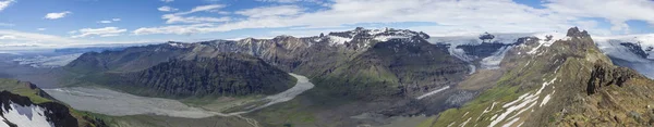 Panorama Paysage Large Vue Panoramique Depuis Sommet Kristinartindar Skaftafell Park — Photo