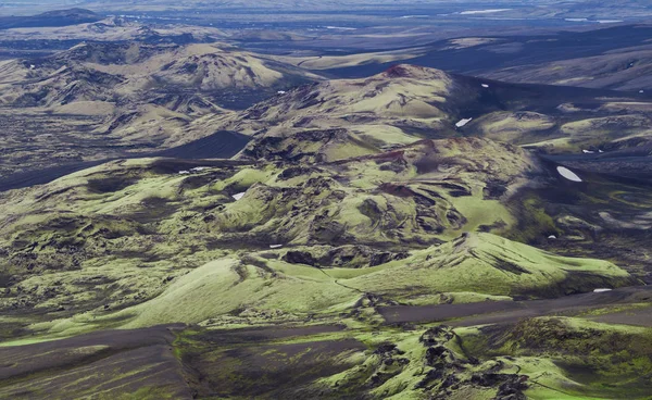 Vue Sur Paysage Volcanique Coloré Lakagigar Chaîne Cratères Volcan Laki — Photo