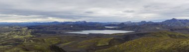 Renkli geniş panorama, panoramik görünüm volkanik manzara