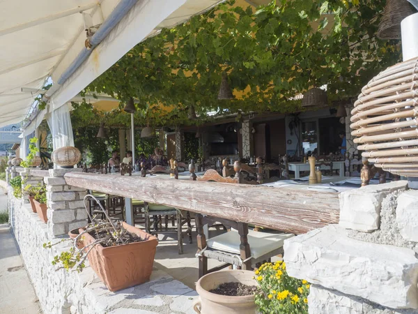 Greece Corfu Agios Georgios September 2018 Garden Traditional Greek Tavern — Stock Photo, Image