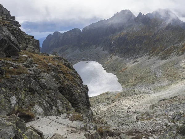 Hermoso Lago Montaña Vysne Wahlenbergovo Pleso Furkotska Dolina Vista Desde — Foto de Stock