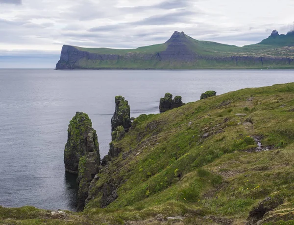 Malerische Aussicht Auf Schöne Hornbjarg Klippen Westfjorden Abgelegenes Naturreservat Hornstrandir — Stockfoto