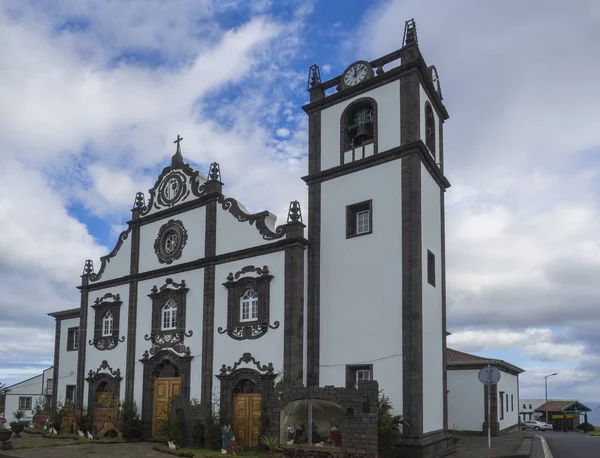 Iglesia Principal Nordeste Isla Sao Miguel Con Decoración Navideña Creche — Foto de Stock