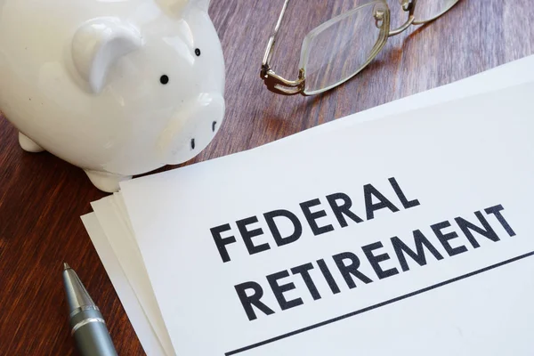 Business photo shows printed text federal retirement