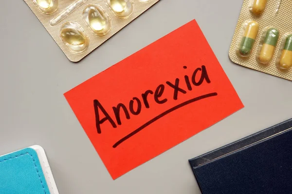 Signo de texto que muestra palabras escritas a mano Anorexia — Foto de Stock