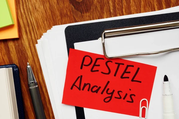 Text sign showing hand written words PESTEL Analysis — Stock Photo, Image