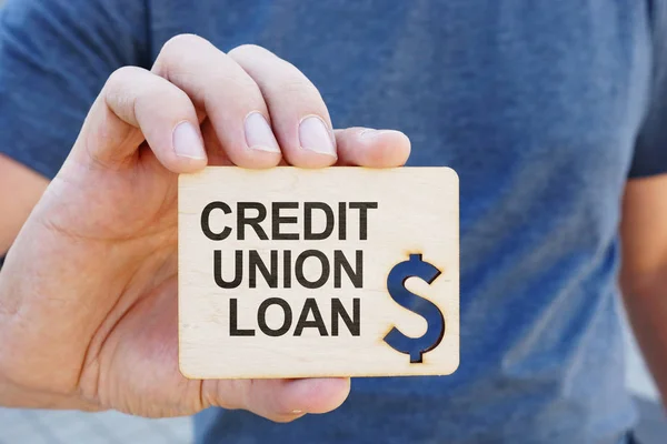 Konceptuální fotografie zobrazující půjčku tištěného textu Credit Union — Stock fotografie