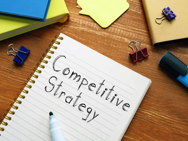 Konkurencyjna Strategia Jest Pokazana Konceptualnym Zdjęciu Biznesowym — Zdjęcie stockowe