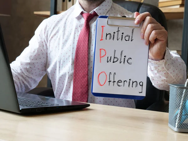 IPO L'offerta pubblica iniziale viene visualizzata nella foto concettuale di business — Foto Stock