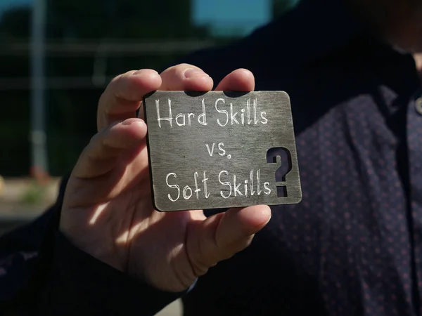 Hard Skills vs. Soft Skills is shown on the conceptual business photo