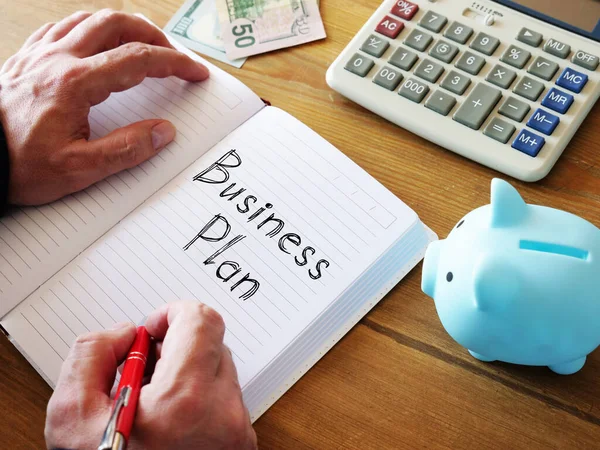 Business plan is shown on the conceptual business photo — Stock Photo, Image