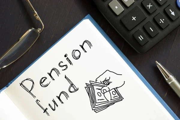 Pensioenfonds is te zien op de conceptuele bedrijfsfoto — Stockfoto