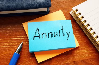 Annuity is shown on the conceptual business photo clipart