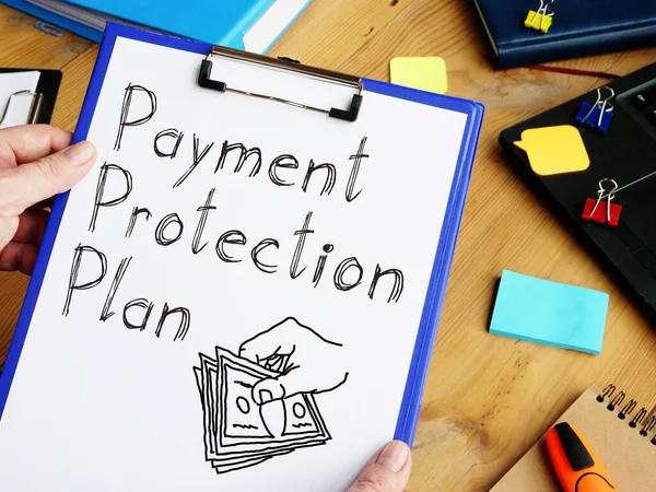 Il piano di protezione dei pagamenti viene visualizzato nella foto concettuale aziendale — Foto Stock