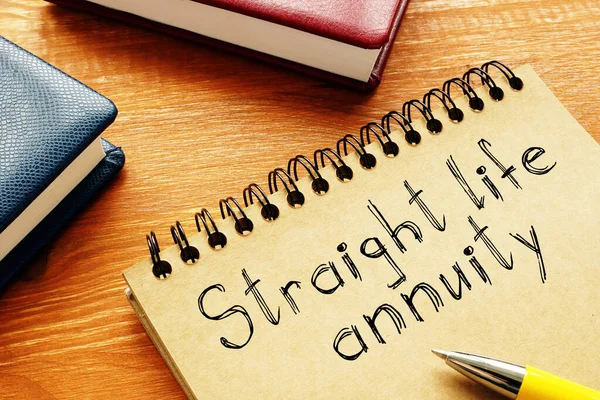 Straight life annuity is te zien op de conceptuele bedrijfsfoto — Stockfoto