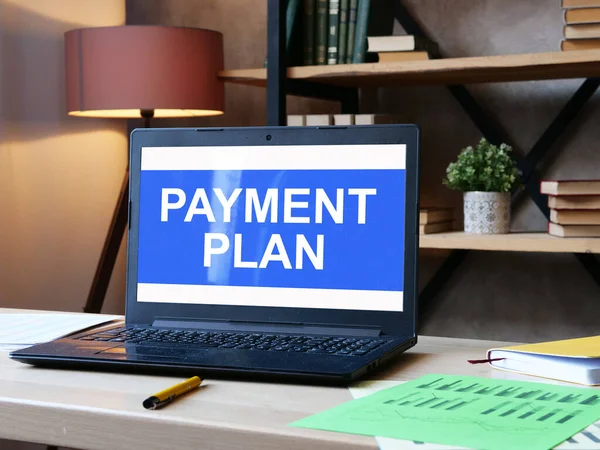 Payment plan is shown on the conceptual business photo