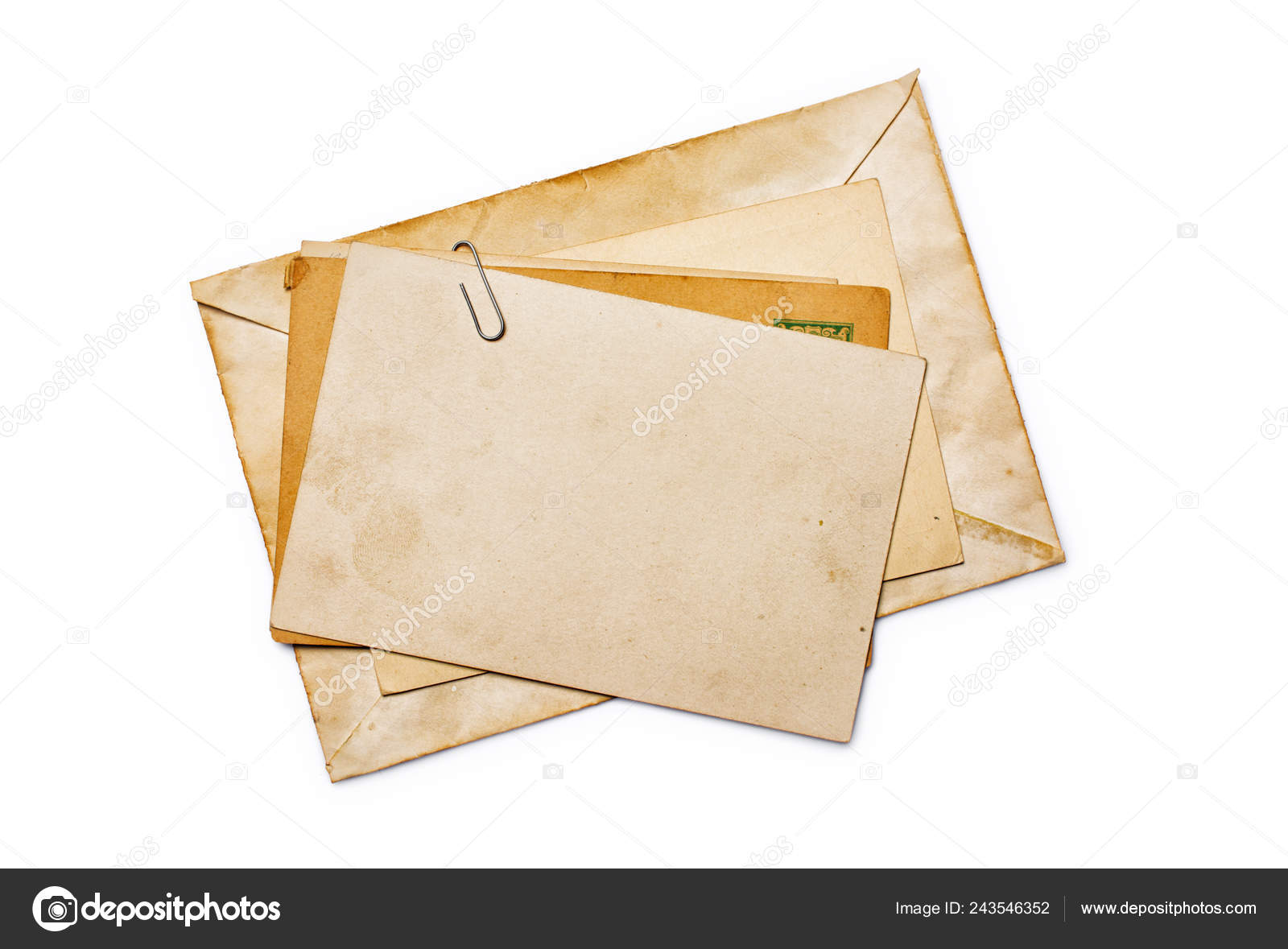 Download Mockup Old Vintage Paper Envelopes Post Cards Clip Isolated White Stock Photo C Viktoriya89 243546352 PSD Mockup Templates