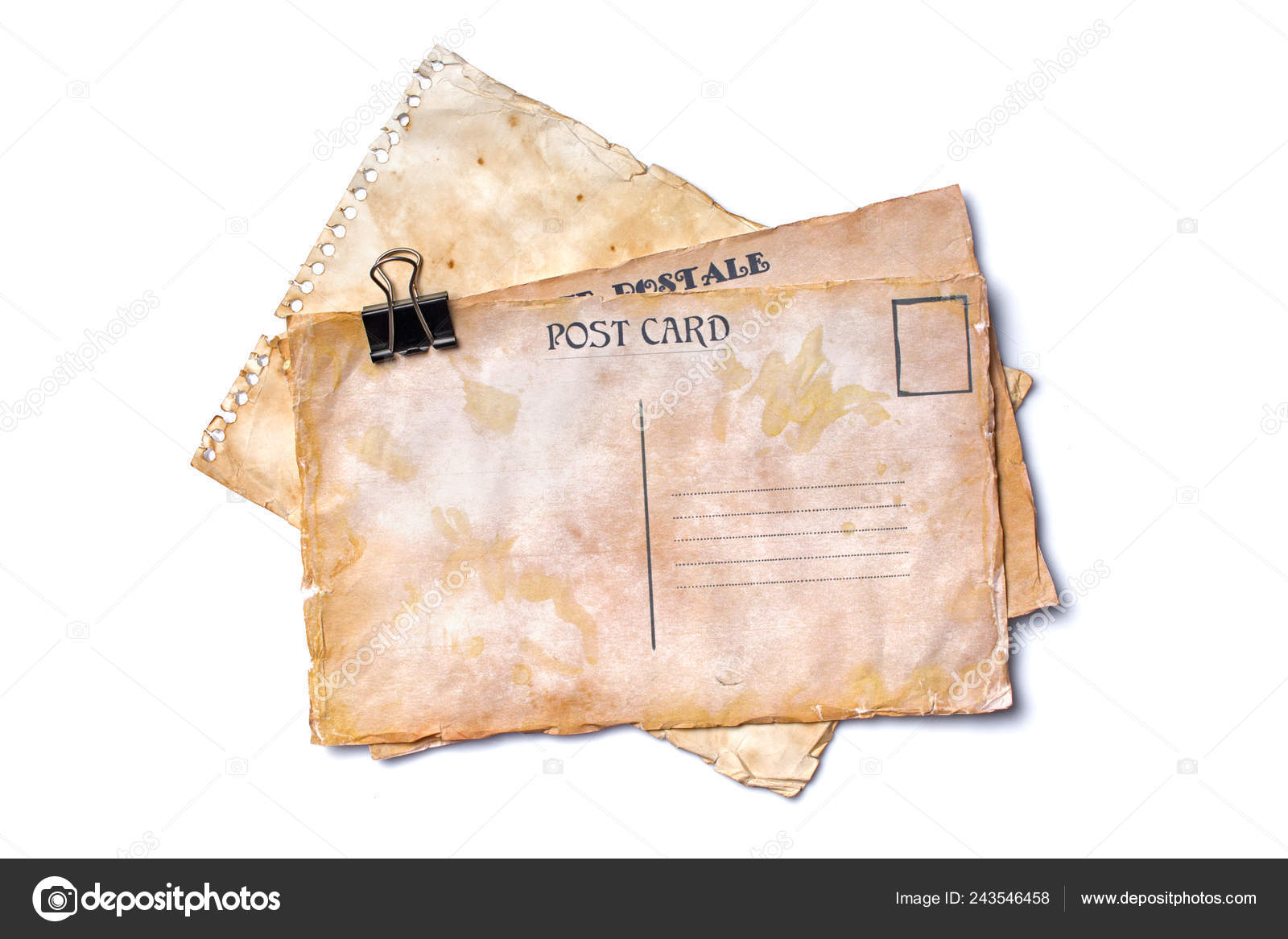 Download Mockup Empty Old Vintage Paper Sheets Post Cards Clip Isolated Stock Photo Image By C Viktoriya89 243546458