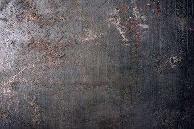 Gri grunge metalik doku arka plan tasarımı için pas çizikler ile yakın çekim