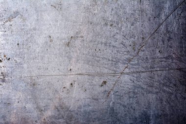 Gri grunge metalik doku arka plan tasarımı için pas çizikler ile yakın çekim