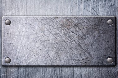 Gri grunge tabela ile metalik doku arka plan tasarımı için perçin üzerinde çizik