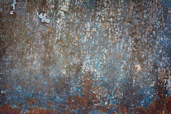 Grunge Rusty Metalen Textuur Achtergrond Met Geschild Uit Blauwe Verf — Stockfoto