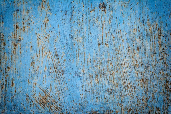 Grunge Oxidado Textura Metálica Fondo Pintado Azul Con Rayado Para —  Fotos de Stock